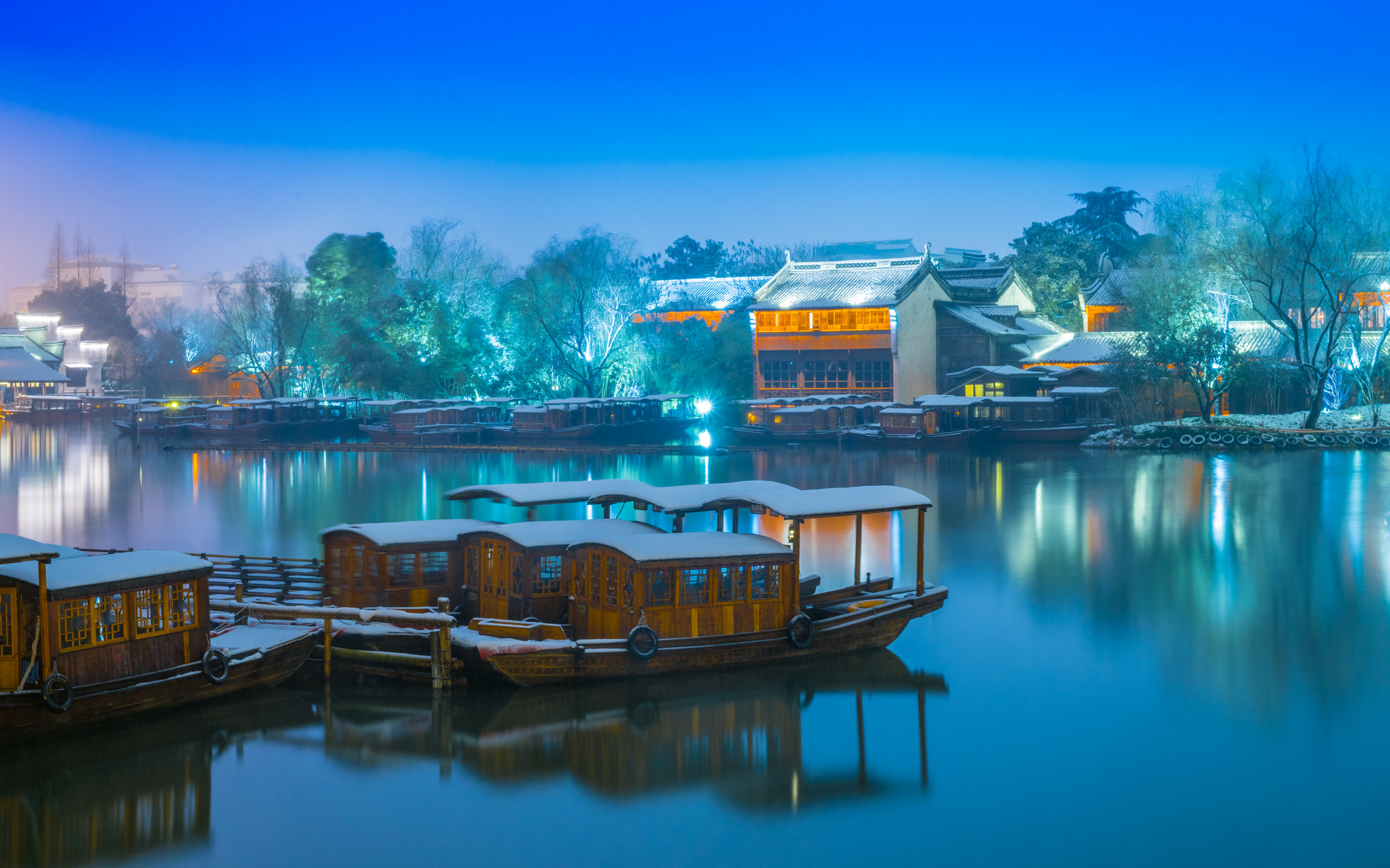 浙江乌镇夜景图片