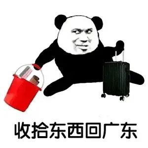 熊猫头提桶收拾东西放假回家表情包
